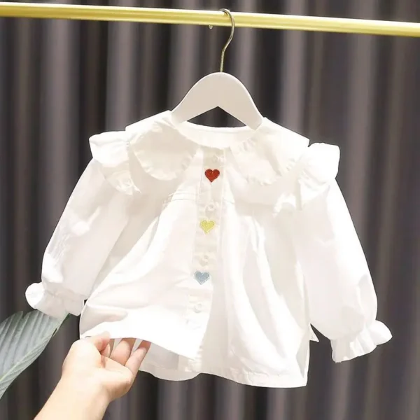 Korean Fashion Doll Shirt Little Girl Fashionable Top Girls Shirt Spring New Shirt Blouse for Girls - Image 6