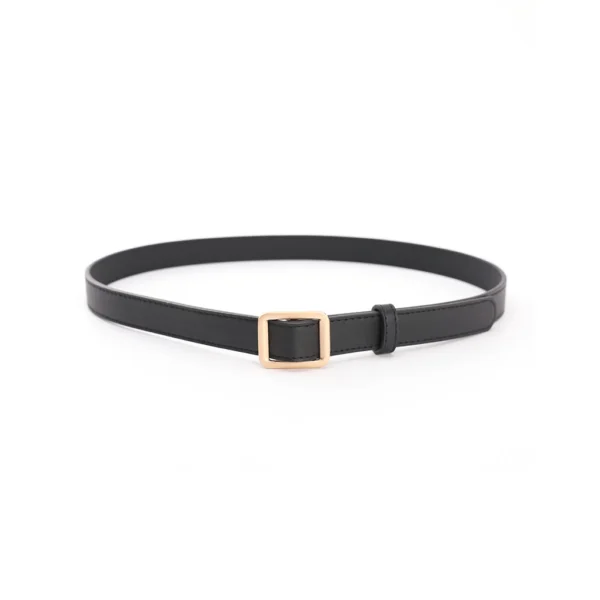 Women Round No-hole Buckle Leather Jeans Belt Fashionable PU Simple