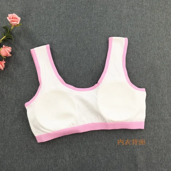 Girl Puberty Girl Cartoon Rabbit Printing No Steel Ring Cotton Top Underwear Sports Bra For 8-16Y Girls Teen Girls Clothing - Image 5