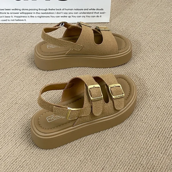 CRLAYDK Women's Sandals Comfort Platform Adjustable Double Strap Shoes Open Toe Walking Casual Buckle Beach Dressy Slippers - Image 5