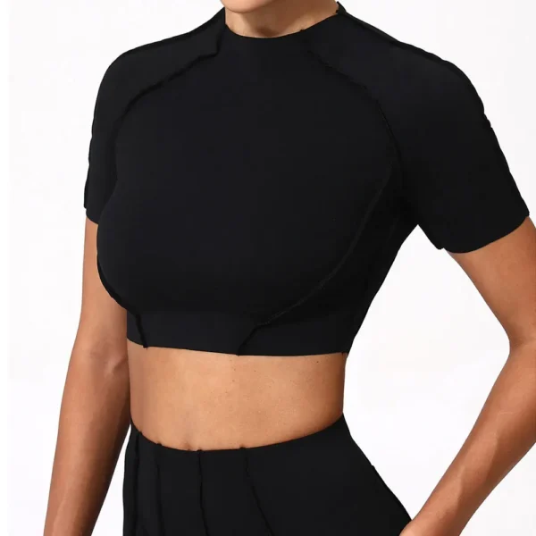 Women Yoga Top Slim Fit Sport T Shirts Fitness Clothes Short Sleeve Yoga Shirt Gym Top Running Active Wear Sport Short Sleeved - Image 3