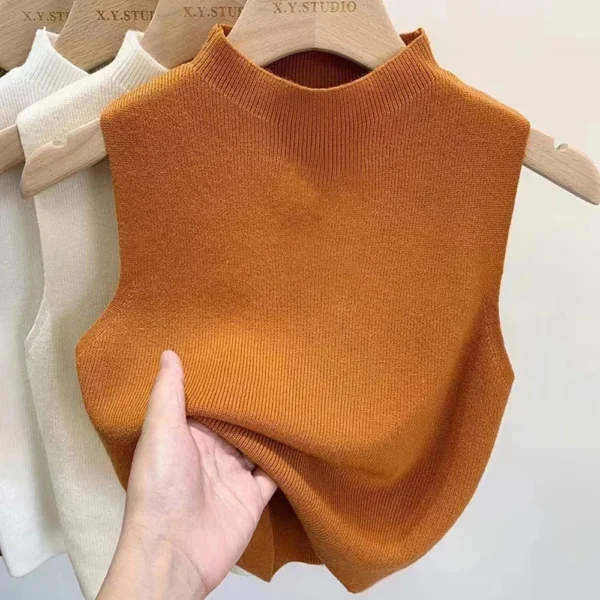 New Temperament Soft Knitted Sweater Vest Women Fashion Streetwear Sleeveless Tank Top Casual T-Shirt Top Camisole High Quality - Image 2