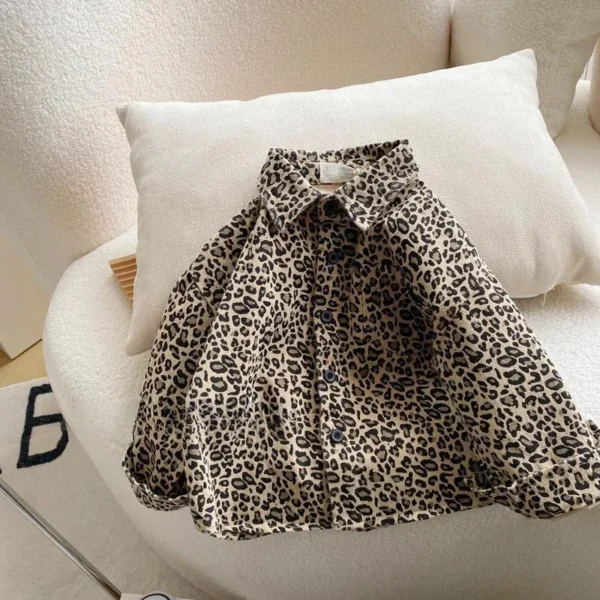 2025 Leopard Spring Autumn Shirts Outwear High Quality Children's Clothing Boys Baby's Kids Blouse Coat Jacket Outwear Cotton - Image 5