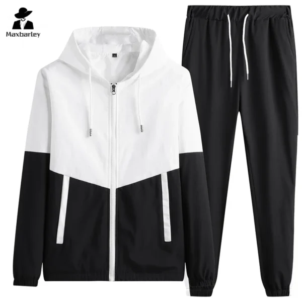 Spring and Autumn New Men's Sportswear Casual Jogger Hooded Sportswear Jacket and Pants 2-Piece Hip Hop Running Sports Suit - Image 5