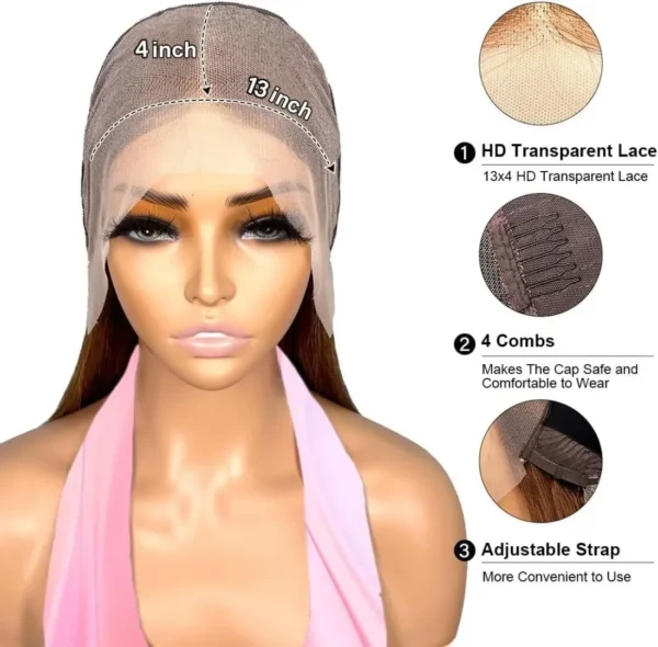 Glueless Wigs Human Hair for Black Women Glueless Wigs Human Hair for Black Women Wear To Go Bleach Knots 4x4 13x4 Lace Frontal - Image 3