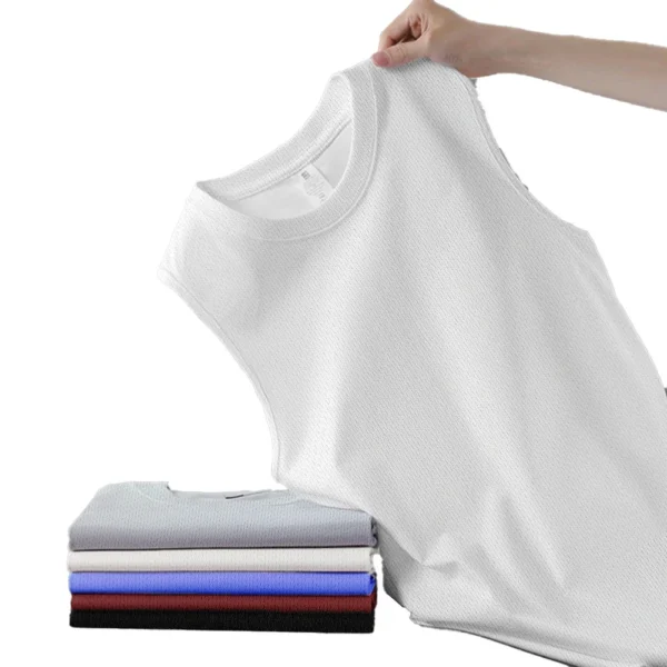 Round Neck Tank Top Fitness Sport Vest Daily Use Sports Activities Daily Wear Loose Fit Solid Color Summer Clothing - Image 5
