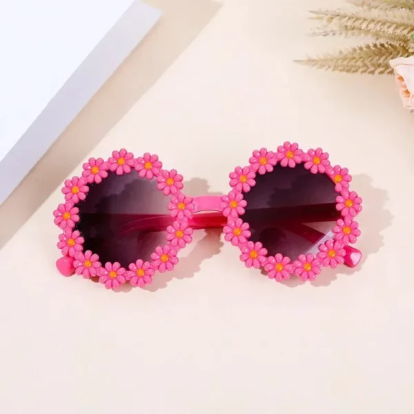 Acrylic Flower Outdoor Sun Protection Sunglasses Summer Children Cute Baby Girls Classic Sunglasses Kids Boy UV400 Sunglasses - Image 4