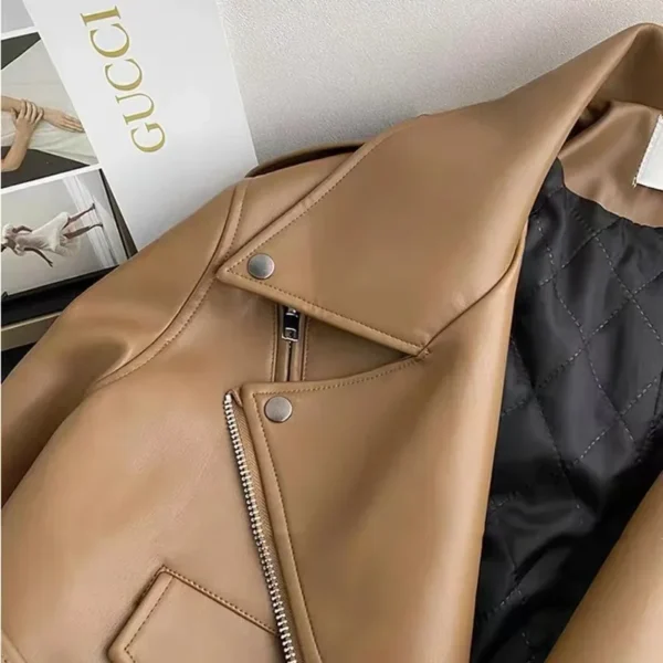 Korean Style Spring Autumn Girls Coats Solid Zipper Jackets with Detachable Waistband Turndown Collar Outwears Kids Clothes - Image 4