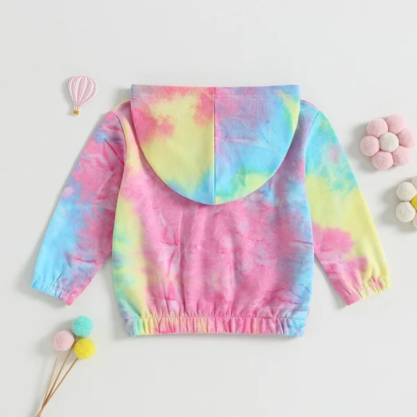 Toddler Baby Girls Zip Up Hoodies Jacket Tie-Dye Print Hooded Long Sleeve Baby Coat Fall Winter Infant Clothes Outerwear - Image 2