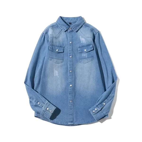 2025 Men's Shirts High Quality Cotton Brand Shirts Men Daily Casual Denim Cardigan Spring Long Sleeve Denim Shirt Jacket Shirts - Image 2