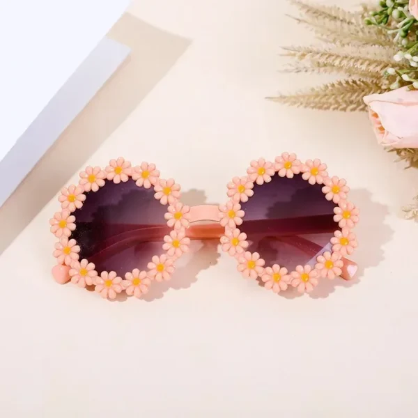 Acrylic Flower Outdoor Sun Protection Sunglasses Summer Children Cute Baby Girls Classic Sunglasses Kids Boy UV400 Sunglasses - Image 3