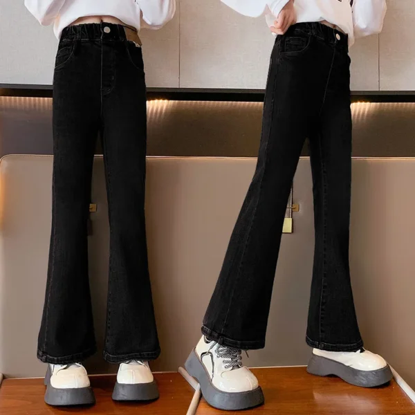 Fashion Flared Jeans for Girls Spring Autumn Children's Clothing Kid Casual Skinny Denim Trousers Korean Style Teen Girl Outfits - Image 5