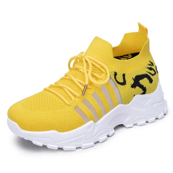 Women Sneakers Leopard Print Platform Fashion Sneakers Flight Woven Low-Top Running Shoes Light Comfortable Lace-Up Casual Shoes - Image 5