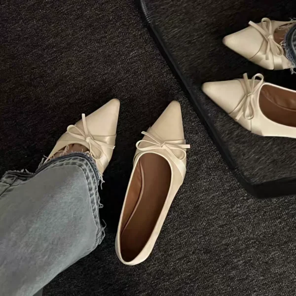 Women Flats 2024 New Bow Tie Flat Shoes for Women Ballerinas Pointed Toe Slip on Flat Lazy Loafers Casual Comfort Sneakers Women - Image 6