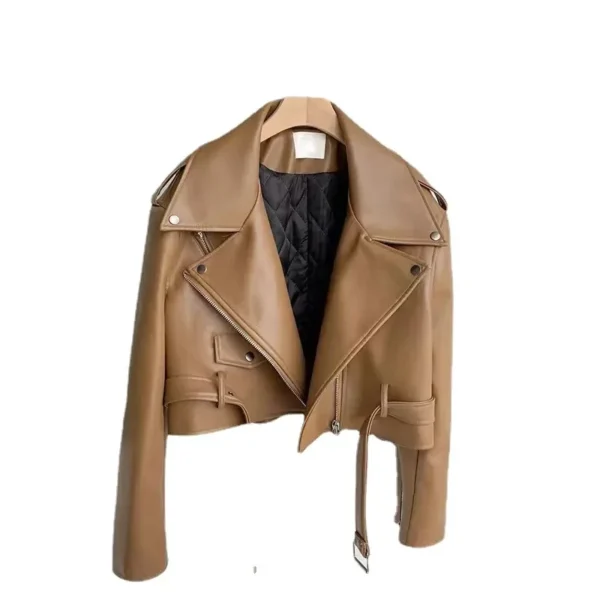 Korean Style Spring Autumn Girls Coats Solid Zipper Jackets with Detachable Waistband Turndown Collar Outwears Kids Clothes - Image 5