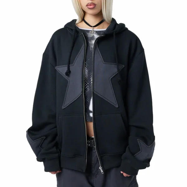 Teen girl's Star Green Zip Up Hoodie - Image 5