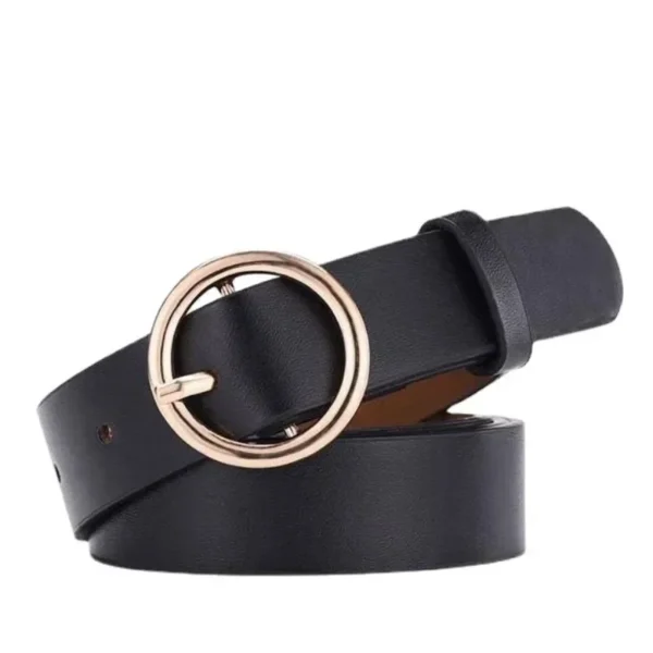 Women's Belt Round Buckle Belt with Jeans Cargo Pant Skirt Thin Belt Soft Pu Belts Cheap Belts New Fashionable Coffee Black 2025 - Image 5