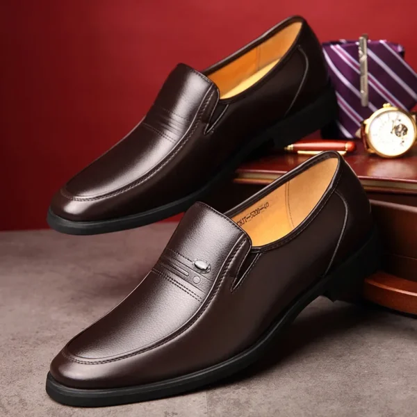 Luxury Leather Shoes for Men Brand Dress Shoes Men Driving Moccasins Loafers Quality Men's Formal Shoes Business Oxford Dad Shoe - Image 3