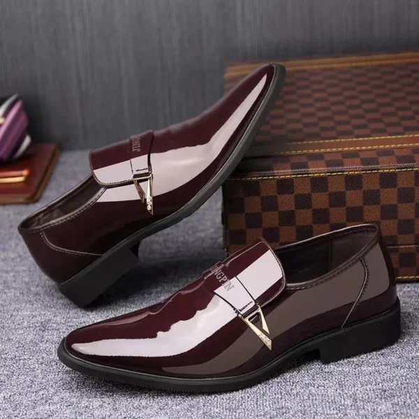 39-47 Large Size Men's Leather Shoes Shiny Leather Oxford Shoes Designer Pointed Toe Slip-On Loafers Business Casual Shoes 2025