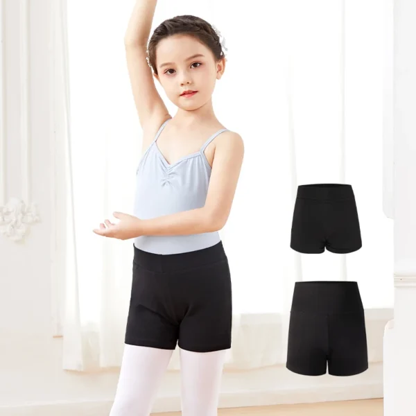 Girls Kids Dance Shorts Fitness Yoga Short Pants Dance Wear Teen Women Sports Shorts Dance Clothes Black Cotton Panties