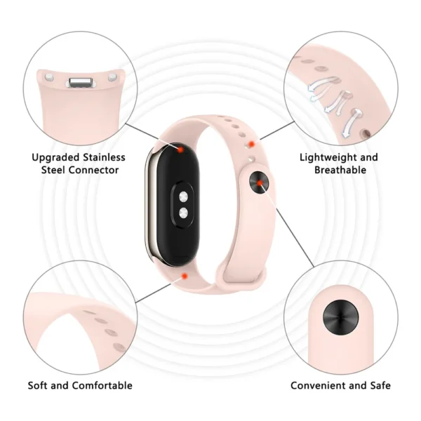 Silicone Bracelet for mi band 9 8 Strap NFC Accessorie Sport band Rubber SmartWatch Wristband belt correa xiaomi band 8 9 strap - Image 3