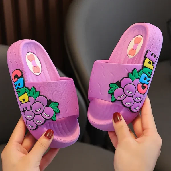 Girls Slippers Summer Cartoon Fruit Kids Shoes Non-slip Platform Slides Baby Boys Bathroom Flip Flops Comfortable Home Slippers - Image 3