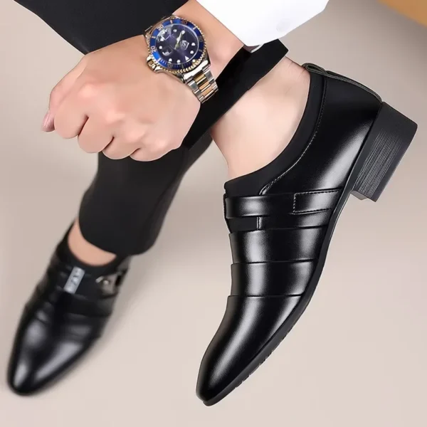 2025 New Men's Formal Shoes Plus Size Moccasins Pointed Toe Man Leather Shoe Classic Wedding Shoes Office Business Casual Shoes - Image 5