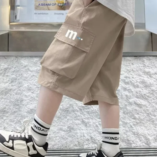 Male Child Labor Clothing Shorts For Summer Big Children Thin Cut Casual Mid Length Pants For Boys Summer Sports Pants