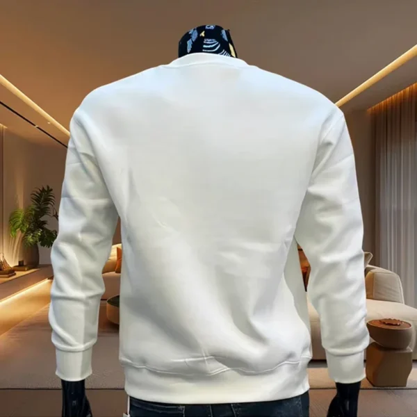 Casual Fashion Men's O-Neck Hoodies High Grade Spring Autumn Warm Soft Long Sleeved T-shirts - Image 3