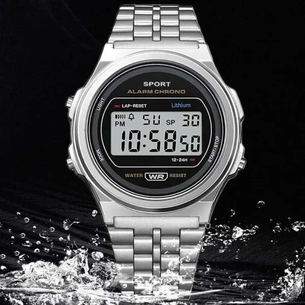 New Fashion Luxury F91W Band Watch Male Waterproof Digital Stainless Steel Sports Round Watches Men Electronic Wrist Watch Clock - Image 2