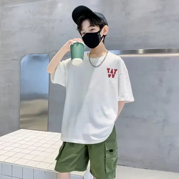 Teenage T-shirts For Children Baby Summer Clothes Korea Short T-shirt Children's Clothing From 11 To 12 Years High Teen Fashion - Image 6