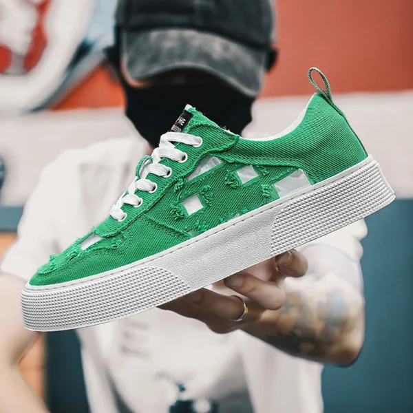 2025 New Green Canvas Shoes Summer Comfortable Wear-resistant Versatile Board Shoes Trendy Men's Casual Vulcanized Shoes Tenis - Image 5