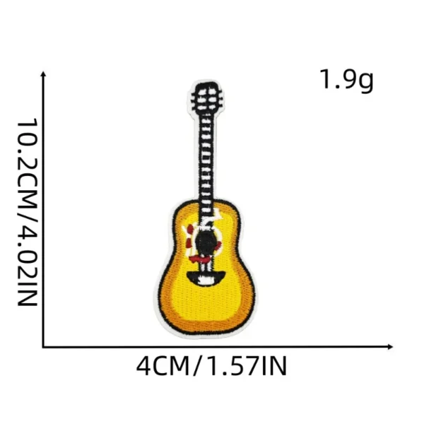 Fashion Guitar Iron on Sew on Patches Embroidered for Clothes Colorful Applique Kids Hats Jeans Jackets Bags Backpacks Dress - Image 4