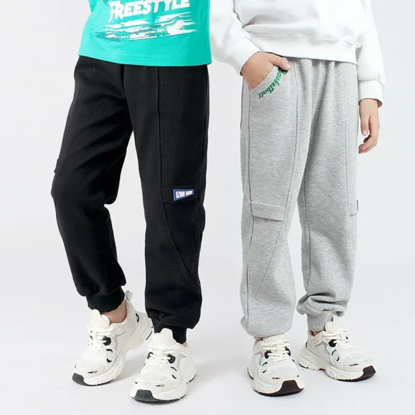 Korean Sweatpants for Kids Boys Cotton Teenage Elastic Waist Trousers Fashion Spring Autumn Children Jogger Pants 4 8 12 14Year