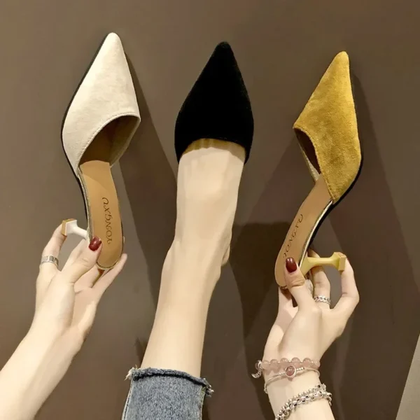 Women High Heeled Sandals Summer Fashion Design Pointed Toe Wear Resistant Stiletto High Top Rubber Outsole High Heels Sandals - Image 2
