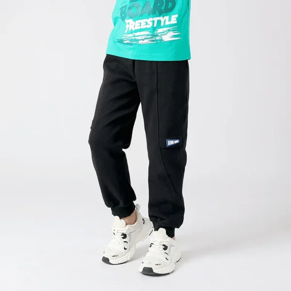 Korean Sweatpants for Kids Boys Cotton Teenage Elastic Waist Trousers Fashion Spring Autumn Children Jogger Pants 4 8 12 14Year - Image 3