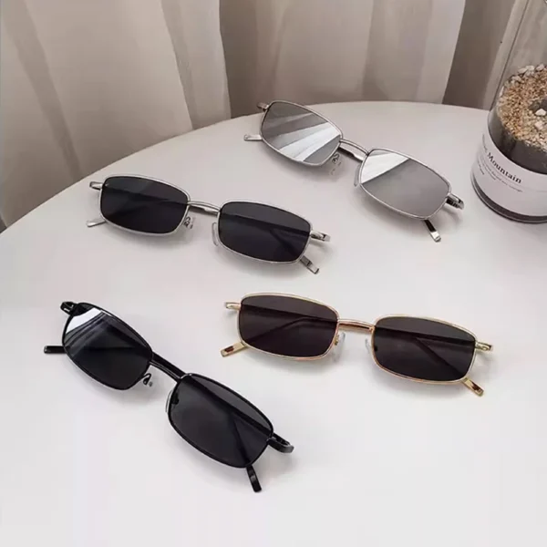Fashion Small Rectangle Sunglasses Men Women Vintage Square Driving Sun Glasses - Image 2