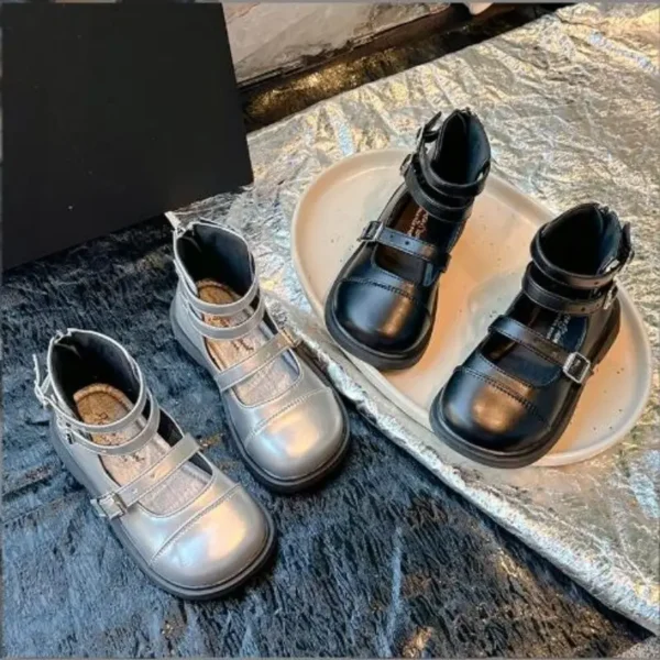 Kids Boots 2025 Winter Autumn Children Fashion Ankle Riding Boots For Baby Girl PU Waterproof Knitting Black Toddler Boot
