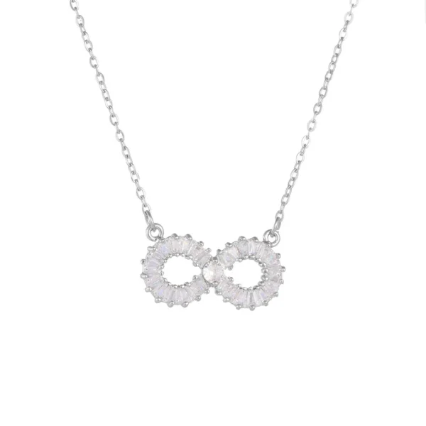 7pcs/set Simple Stainless Steel Infinity Pendant Necklace for Women Classic Lucky Zircon Love You Forever Jewelry Birthday Gift - Image 6