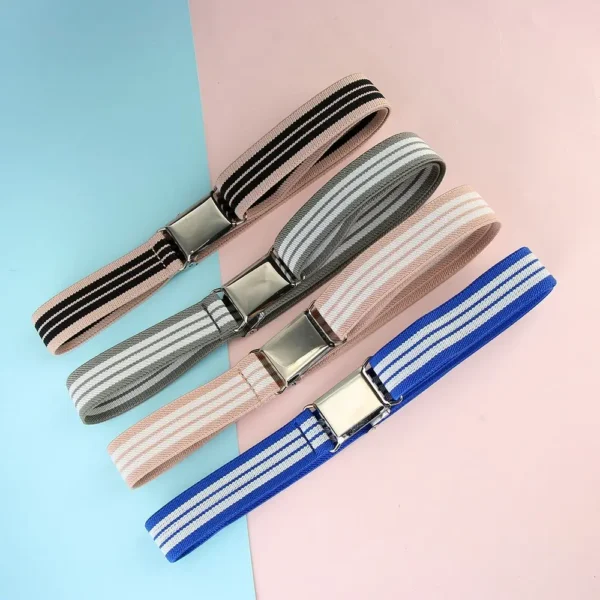 Children's High Elastic Pants Strap Boys Girls Kids Canvas Belt Alloy Buckle Adjustable Waistband