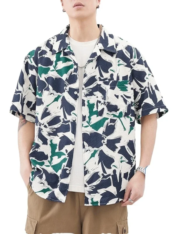 Men's Floral  Shirt Short Sleeve Casual Shirt