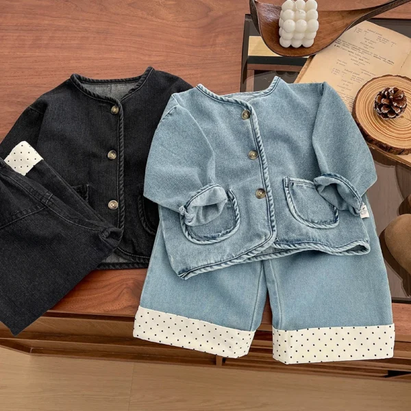 Spring Kids Denim Coats 2025 New Girls Boys Casual Long Sleeve Cardigans Jean Jackets Tops Baby Children Clothes Outerwear - Image 5