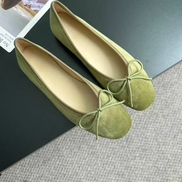 Ballerinas Woman 2025 Shallow Mouth Female Shoes Bow-Knot Ballet New Retro Dress Summer Grandma Butterfly Flat Butterfly-knot - Image 2