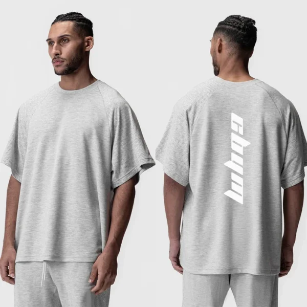 Men's Summer Lightweight Sport T-Shirt with Short Sleeves, Mesh Panel Design, Quick-Drying and Breathable Fabric for Active Wear