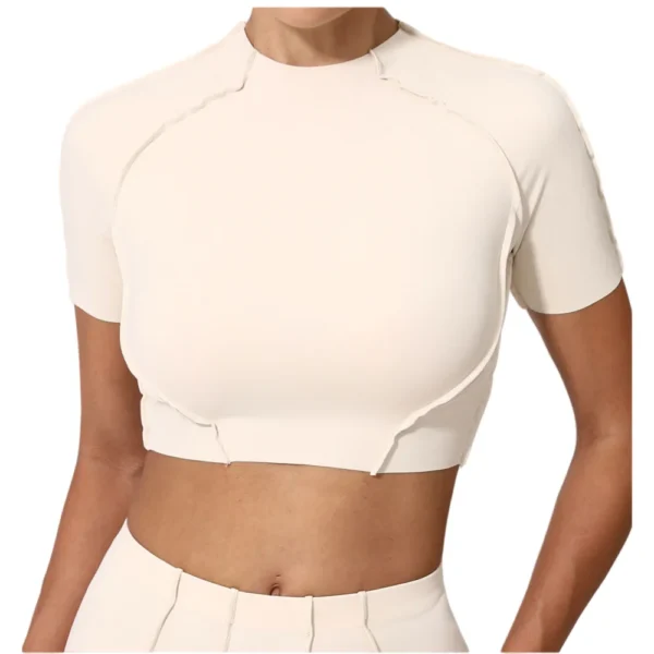 Women Yoga Top Slim Fit Sport T Shirts Fitness Clothes Short Sleeve Yoga Shirt Gym Top Running Active Wear Sport Short Sleeved - Image 5