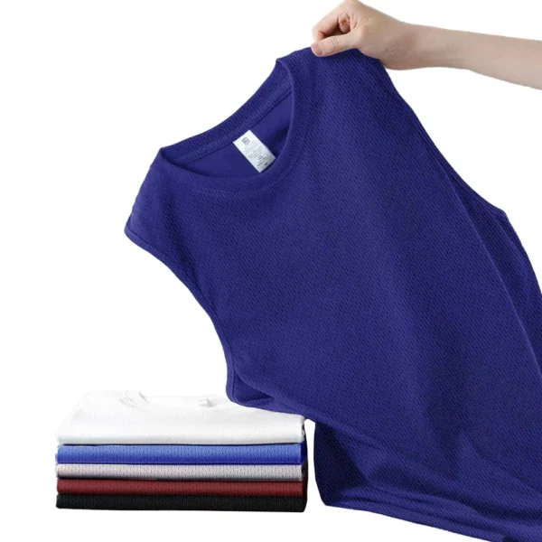 Round Neck Tank Top Fitness Sport Vest Daily Use Sports Activities Daily Wear Loose Fit Solid Color Summer Clothing - Image 2