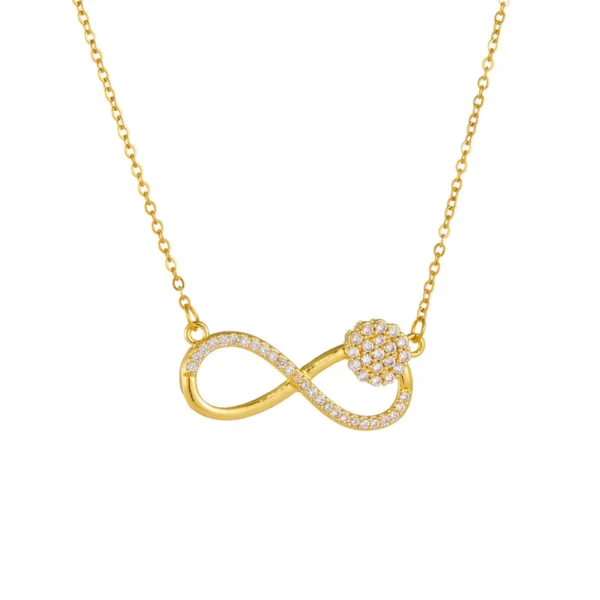 7pcs/set Simple Stainless Steel Infinity Pendant Necklace for Women Classic Lucky Zircon Love You Forever Jewelry Birthday Gift - Image 3