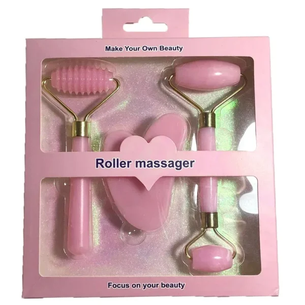 Resin Roller Massager for Face Body Gua Sha Not Jade Stone Facial Massager Beauty Health Skin Care Tool 3pcs Set - Image 2