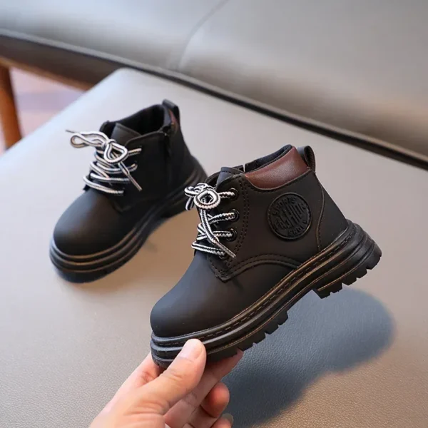 Toddler Leather Comfort Shoes Girls Boys Combat Ankle Boots Little Kid Waterproof Outdoor Chelsea Fall Booties - Image 4