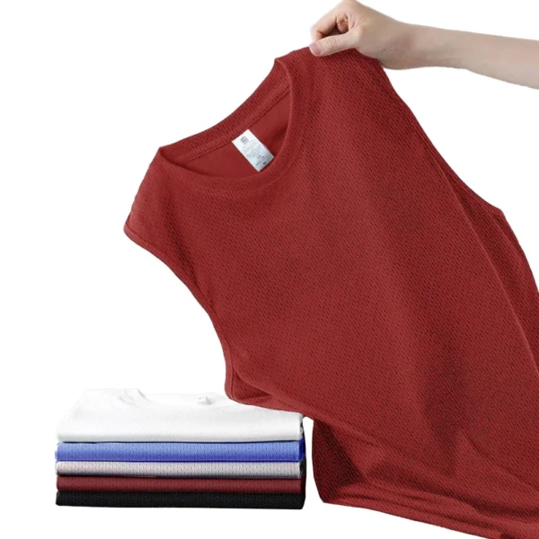 Round Neck Tank Top Fitness Sport Vest Daily Use Sports Activities Daily Wear Loose Fit Solid Color Summer Clothing